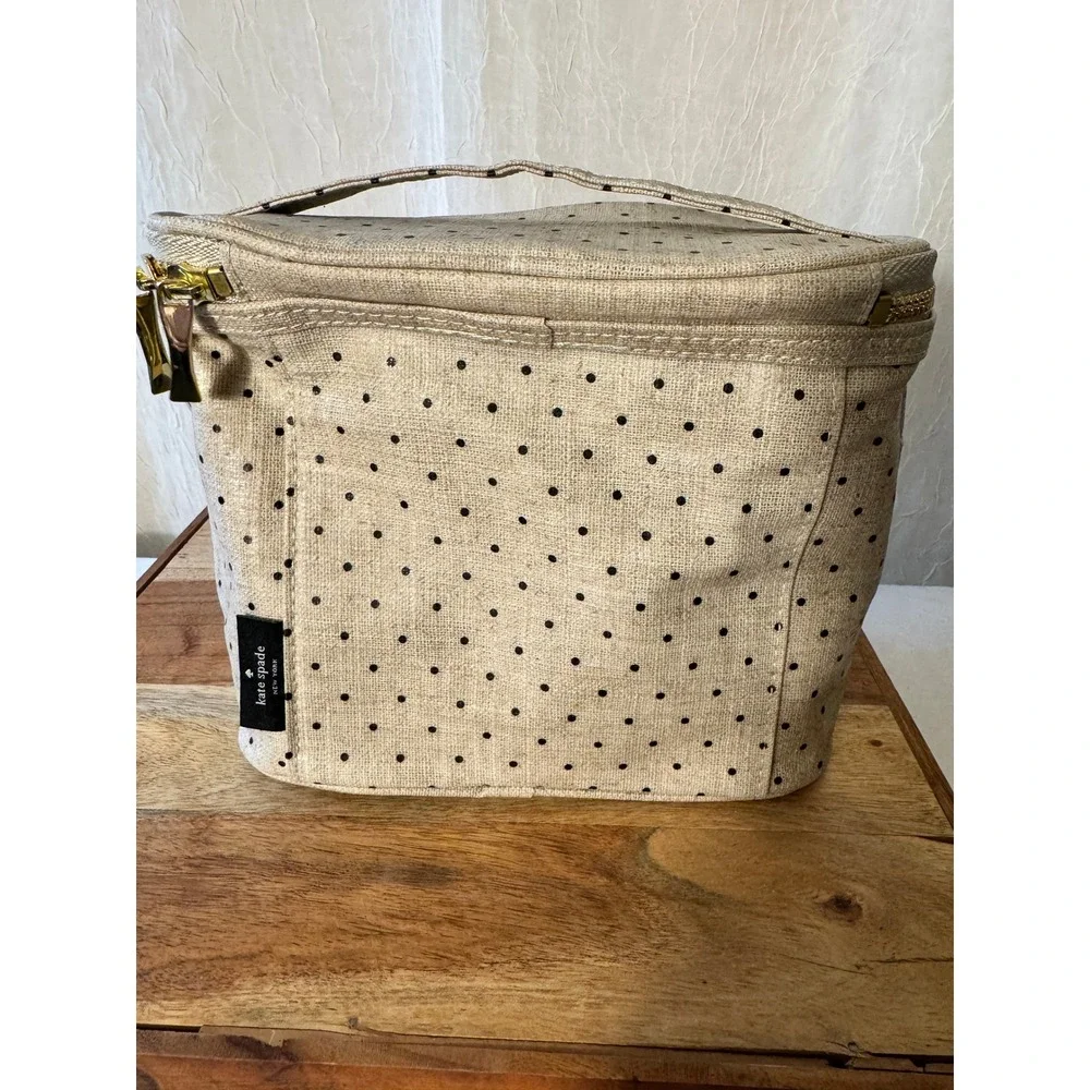 Kate Spade Lunch Bag Womens OS Beige‎ Polka Dot Excellent Out To Lunch Tote